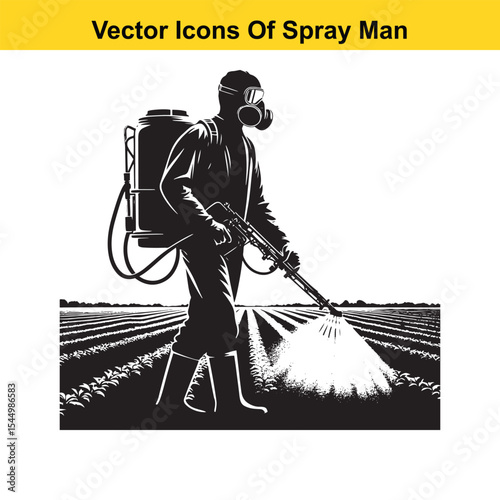 Man Spraying Plants with Traditional Pesticide Sprayer – Farming and Plant Protection