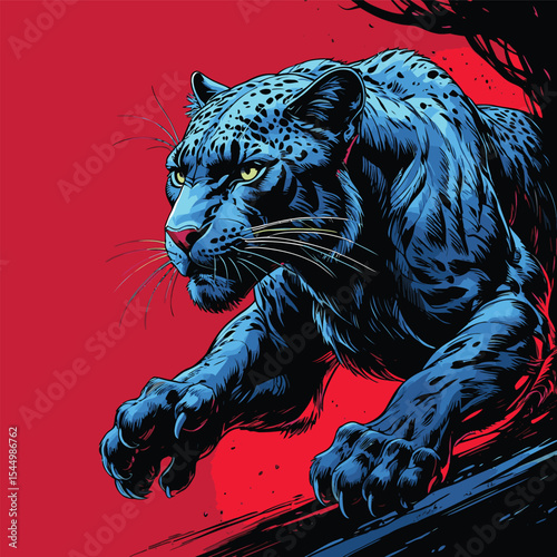 panther vector image with high detail and realistic