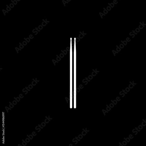 Stick Drum Silhouette. Flat Style, can use for Logo, Pictogram, Website, Musical Icon-Symbol, Poster or Graphic Design Element. Vector Illustration