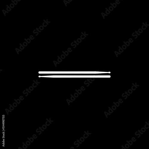 Stick Drum Silhouette. Flat Style, can use for Logo, Pictogram, Website, Musical Icon-Symbol, Poster or Graphic Design Element. Vector Illustration