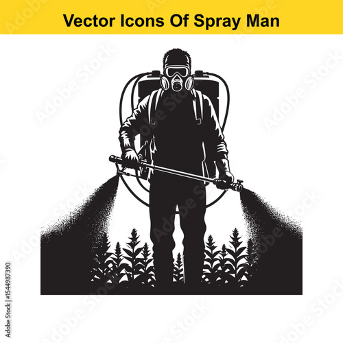 Man Spraying Plants with Traditional Pesticide Sprayer – Farming and Plant Protection
