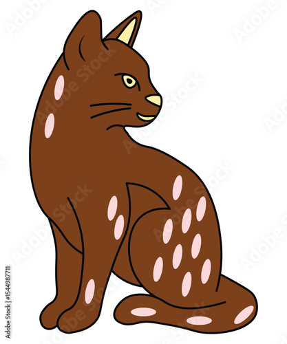 Brown Cat Vector Illustration