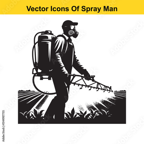 Man Spraying Plants with Traditional Pesticide Sprayer – Farming and Plant Protection