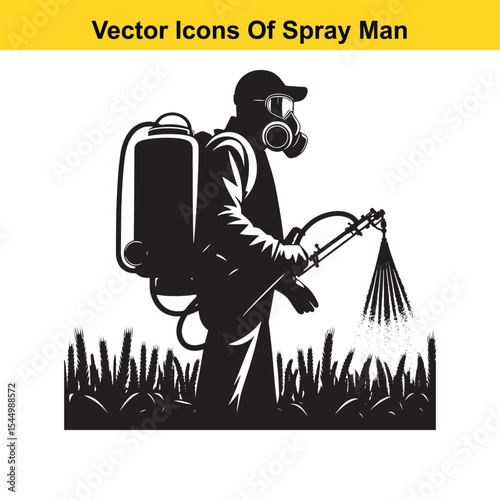Man Spraying Plants with Traditional Pesticide Sprayer – Farming and Plant Protection