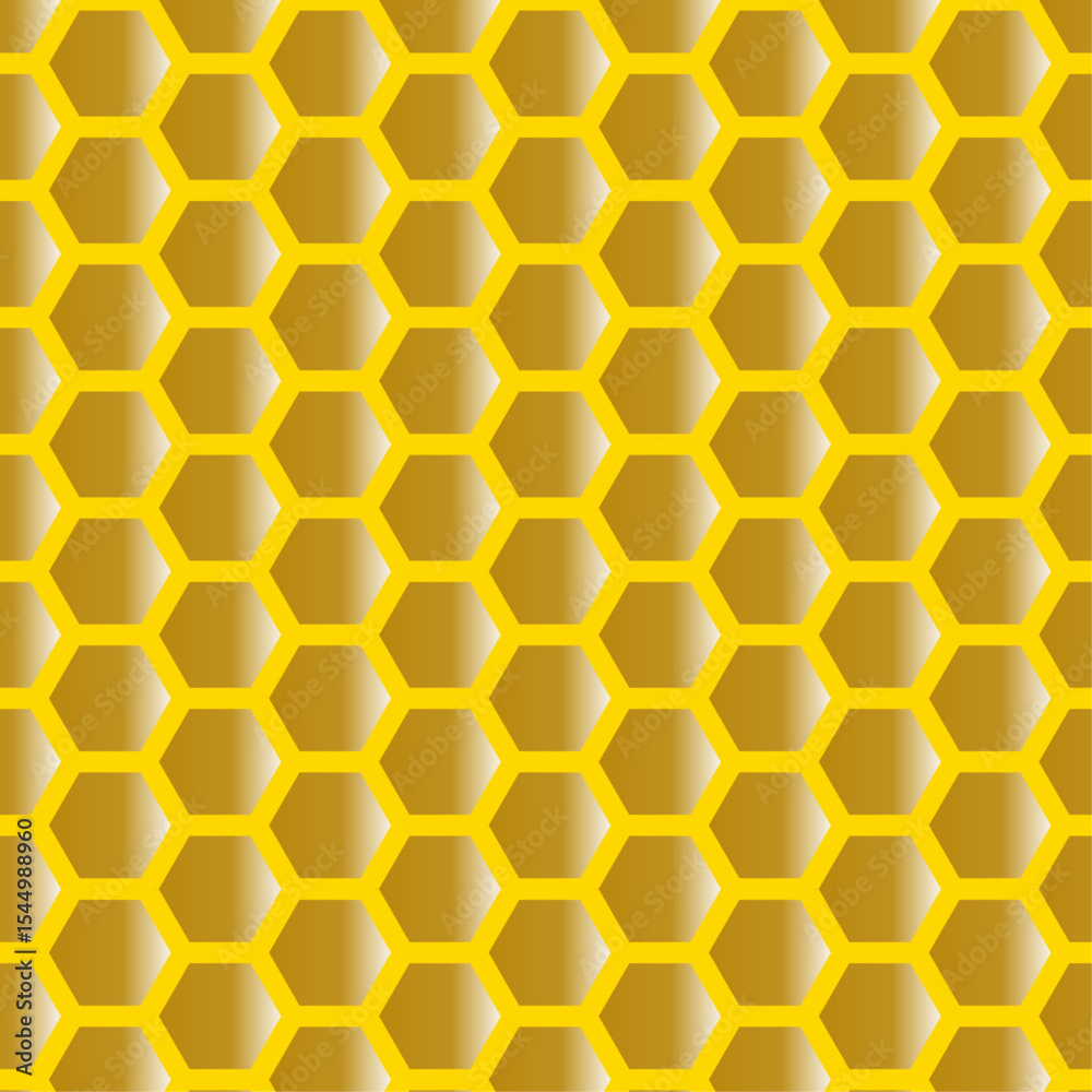 Golden Honeycomb Hexagon Pattern with Gradient Effect Golden Honeycomb Hexagon Pattern with Gradient Effect