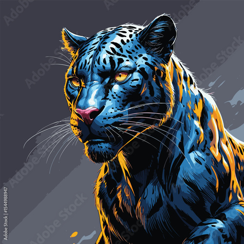 panther vector image with high detail and realistic