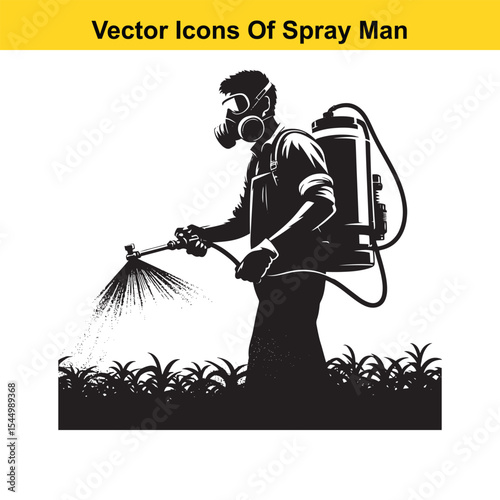 Man Spraying Plants with Traditional Pesticide Sprayer – Farming and Plant Protection