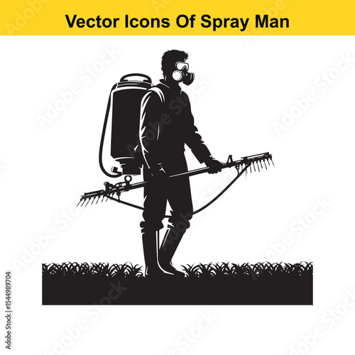 Man Spraying Plants with Traditional Pesticide Sprayer – Farming and Plant Protection