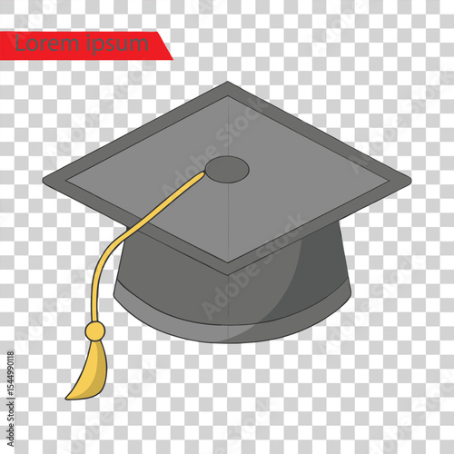 Graduation cap and diploma icon vector illustration representing academic success and achievement