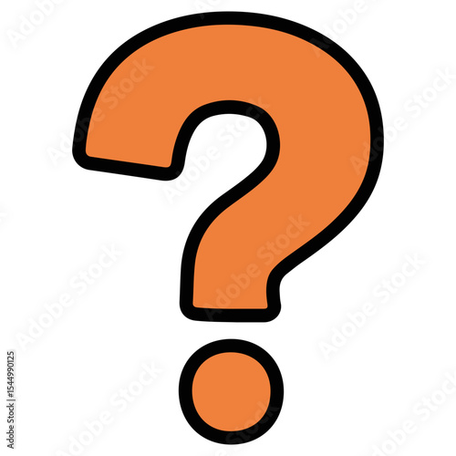 An orange question mark icon. A universal symbol for questions, curiosity, uncertainty, and help. Frequently used for FAQs, support sections, and quizzes.