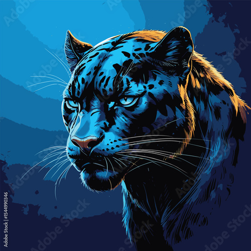 panther vector image with high detail and realistic