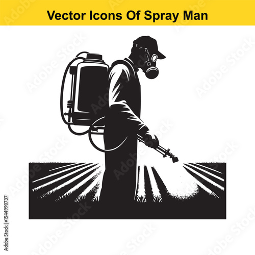 Man Spraying Plants with Traditional Pesticide Sprayer – Farming and Plant Protection