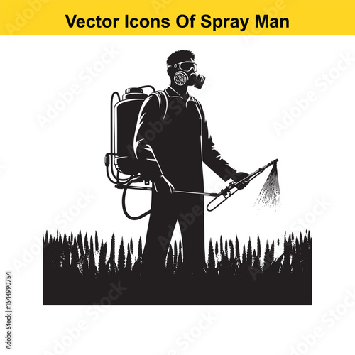 Man Spraying Plants with Traditional Pesticide Sprayer – Farming and Plant Protection