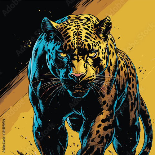 panther vector image with high detail and realistic