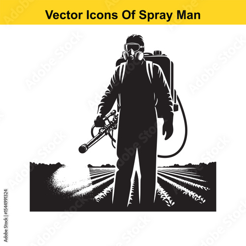 Man Spraying Plants with Traditional Pesticide Sprayer – Farming and Plant Protection