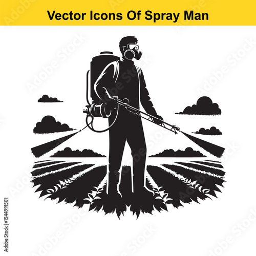 Man Spraying Plants with Traditional Pesticide Sprayer – Farming and Plant Protection