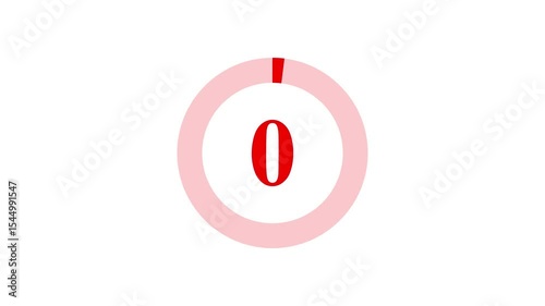 Looping 5–0 Countdown – Transparent Background, Classic Movie Countdown Animation.