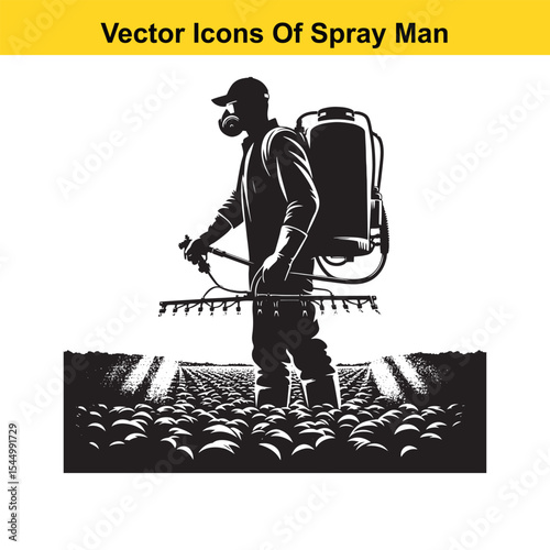 Man Spraying Plants with Traditional Pesticide Sprayer – Farming and Plant Protection