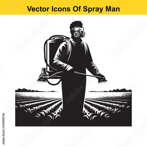 Man Spraying Plants with Traditional Pesticide Sprayer – Farming and Plant Protection