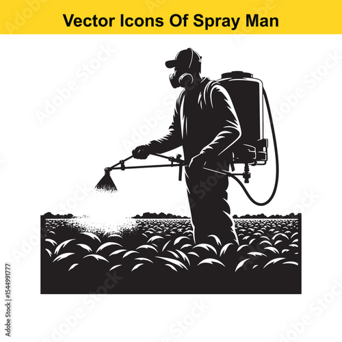 Man Spraying Plants with Traditional Pesticide Sprayer – Farming and Plant Protection