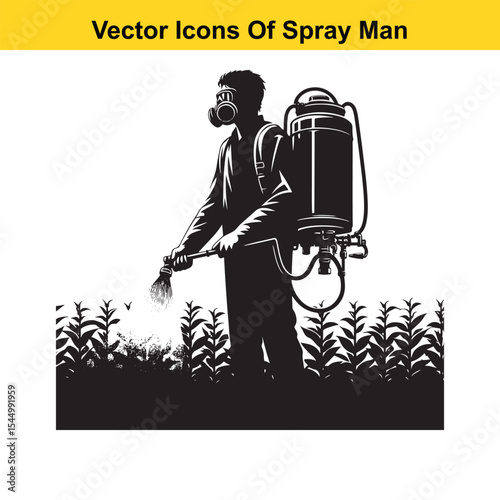 Man Spraying Plants with Traditional Pesticide Sprayer – Farming and Plant Protection