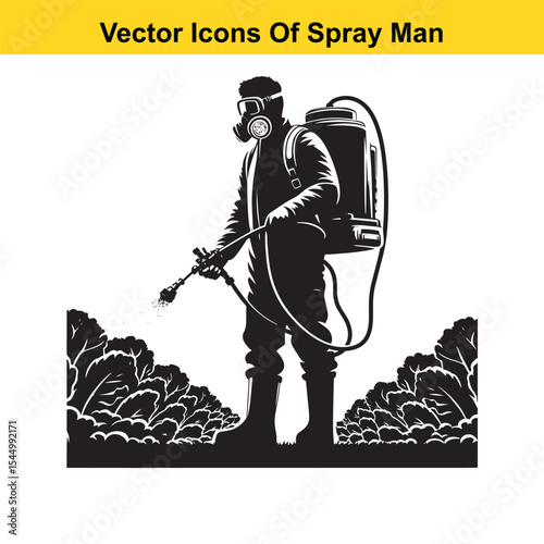 Man Spraying Plants with Traditional Pesticide Sprayer – Farming and Plant Protection