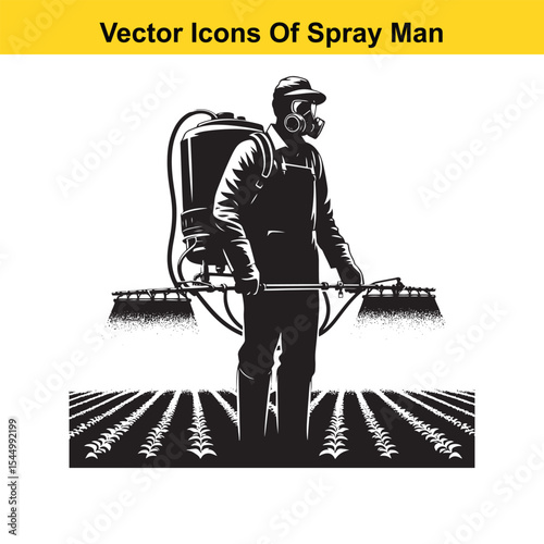 Man Spraying Plants with Traditional Pesticide Sprayer – Farming and Plant Protection