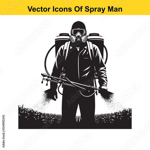 Man Spraying Plants with Traditional Pesticide Sprayer – Farming and Plant Protection