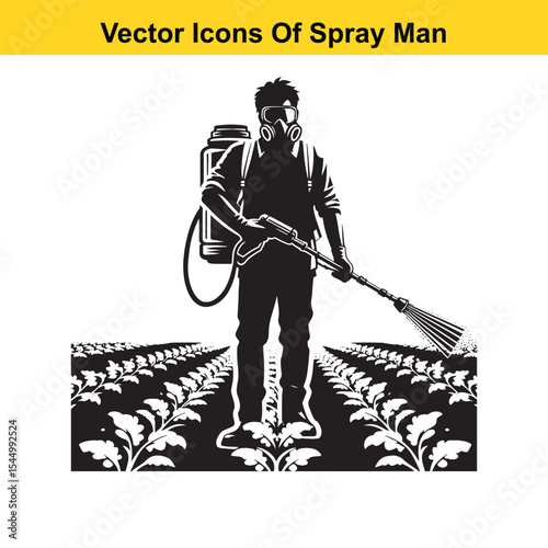 Man Spraying Plants with Traditional Pesticide Sprayer – Farming and Plant Protection
