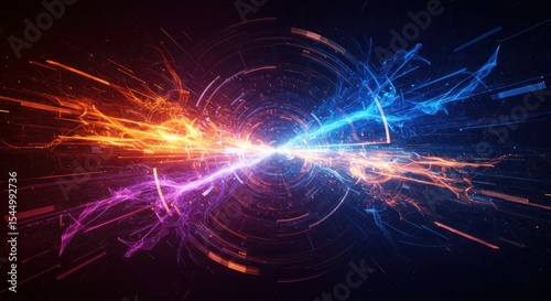 Exploding energy portal with vibrant colors
