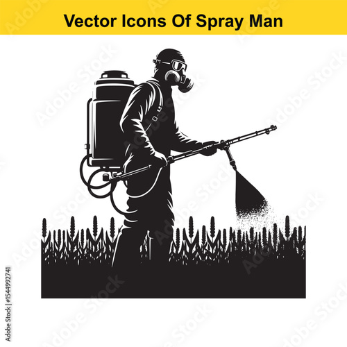 Man Spraying Plants with Traditional Pesticide Sprayer – Farming and Plant Protection