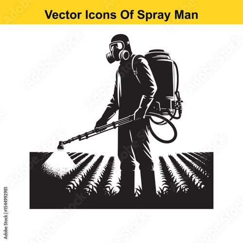 Man Spraying Plants with Traditional Pesticide Sprayer – Farming and Plant Protection