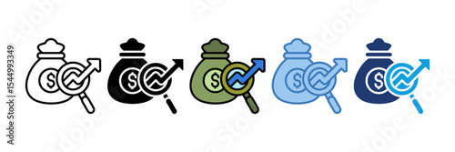Investment Research Icon Element For Design