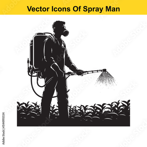 Man Spraying Plants with Traditional Pesticide Sprayer – Farming and Plant Protection