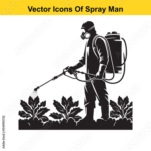 Man Spraying Plants with Traditional Pesticide Sprayer – Farming and Plant Protection