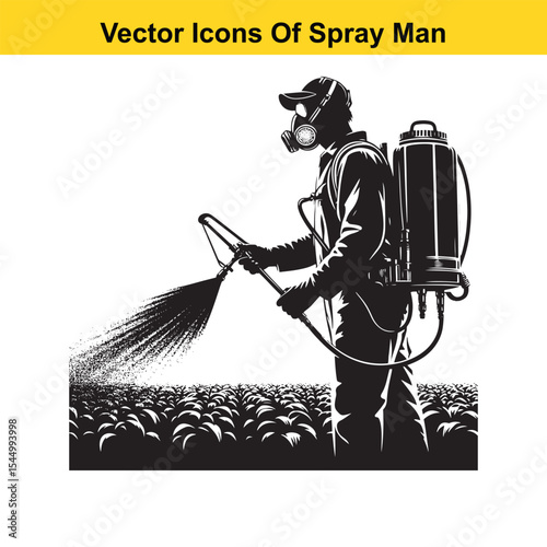 Man Spraying Plants with Traditional Pesticide Sprayer – Farming and Plant Protection