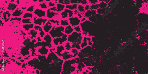 High-contrast vector background. Vibrant pink and black are separated by a rough, distressed grunge border, creating a modern and edgy effect for banners and flyers.modern Vector
