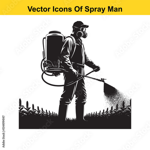 Man Spraying Plants with Traditional Pesticide Sprayer – Farming and Plant Protection