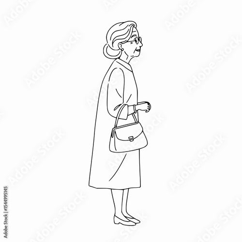 Woman walking, everyday scene.