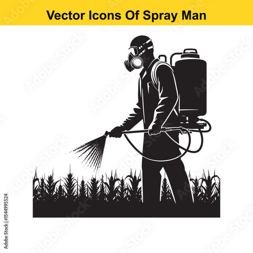 Man Spraying Plants with Traditional Pesticide Sprayer – Farming and Plant Protection