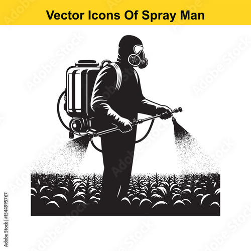 Man Spraying Plants with Traditional Pesticide Sprayer – Farming and Plant Protection