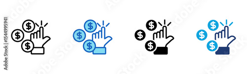 Cost Per Click icon Multi Style Vector Illustration 