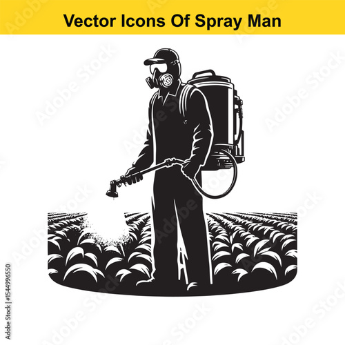 Man Spraying Plants with Traditional Pesticide Sprayer – Farming and Plant Protection