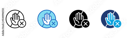Ad block icon Multi Style Vector Illustration 