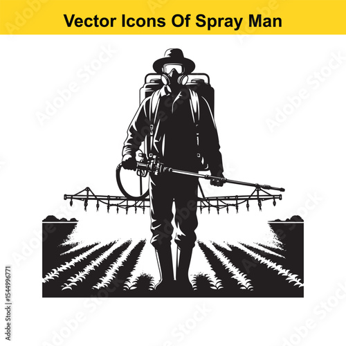 Man Spraying Plants with Traditional Pesticide Sprayer – Farming and Plant Protection