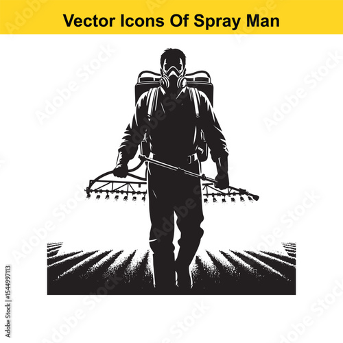 Man Spraying Plants with Traditional Pesticide Sprayer – Farming and Plant Protection