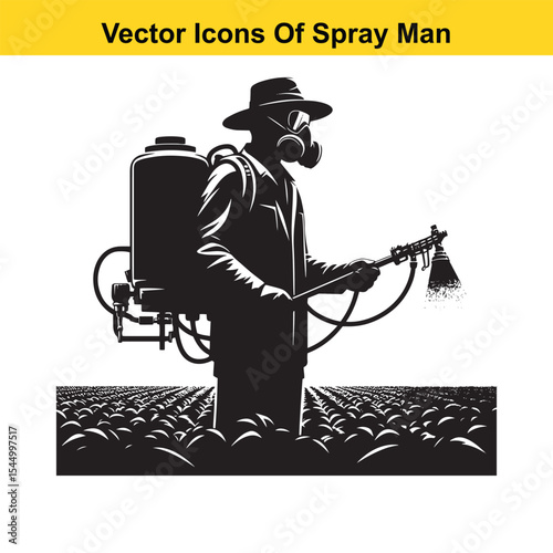 Man Spraying Plants with Traditional Pesticide Sprayer – Farming and Plant Protection