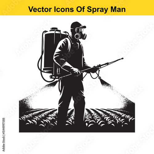Man Spraying Plants with Traditional Pesticide Sprayer – Farming and Plant Protection