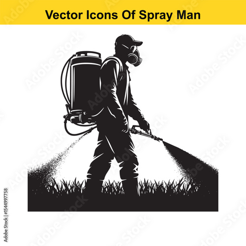 Man Spraying Plants with Traditional Pesticide Sprayer – Farming and Plant Protection