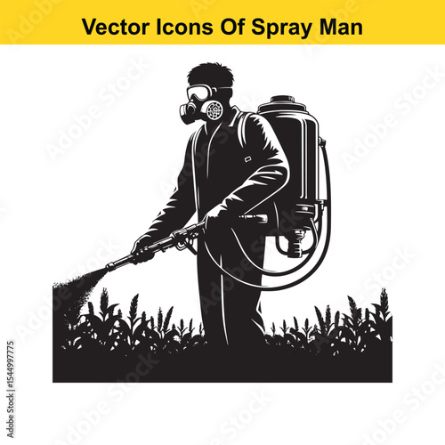 Man Spraying Plants with Traditional Pesticide Sprayer – Farming and Plant Protection
